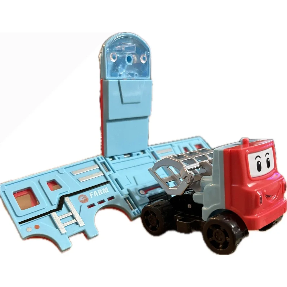 Set of 4 Transforming Toy Trucks Fire Dept Military‎ Engineering Farm Vehicles